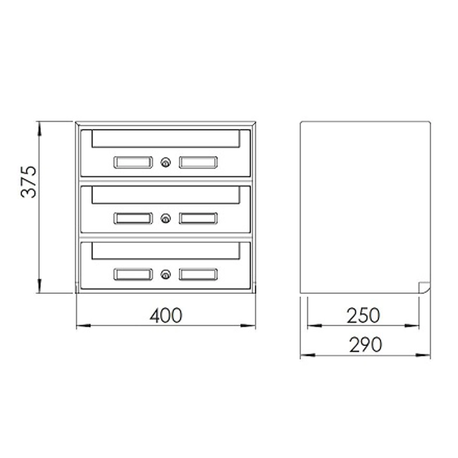 Vendita online Casellario postale alluminio silver da 3 a 15 cassette